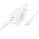 Мережевий зарядний пристрій з кабелем BOROFONE BN26 Fuente single-port PD20W charger set (C to C) (EU) White (6941991120251)