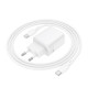 Мережевий зарядний пристрій з кабелем BOROFONE BN26 Fuente single-port PD20W charger set (C to C) (EU) White (6941991120251)