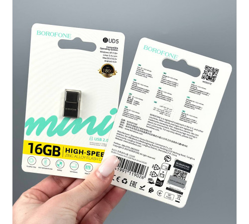 USB флеш Borofone BUD5 16Gb Finesse mini USB2.0