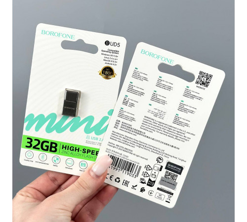 USB флеш Borofone BUD5 32Gb Finesse mini USB2.0