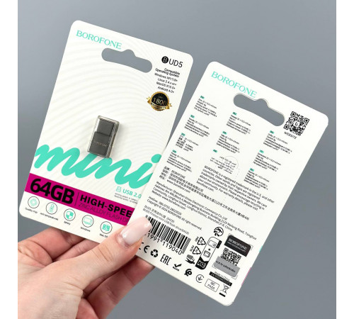 USB флеш Borofone BUD5 64Gb Finesse mini USB2.0