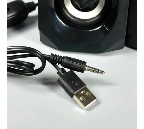 Колонка комп'ютерна Jedel S-573 з RGB підсвічуванням (USB+3.5mm) (12,0*9,5*7,0 см)