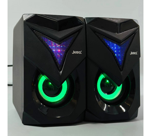 Колонка комп'ютерна Jedel S-573 з RGB підсвічуванням (USB+3.5mm) (12,0*9,5*7,0 см)