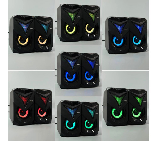 Колонка комп'ютерна Jedel S-573 з RGB підсвічуванням (USB+3.5mm) (12,0*9,5*7,0 см)