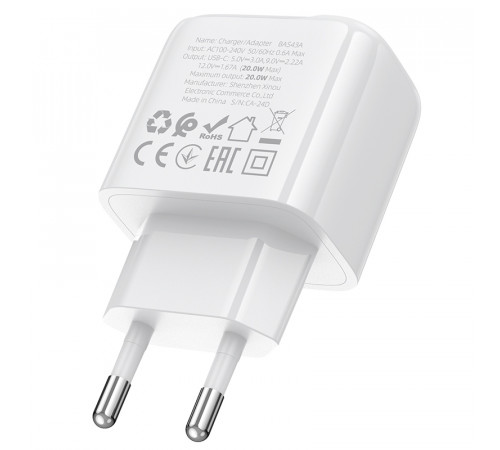 Мережевий зарядний пристрій Borofone BAS43A Potential PD20W