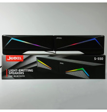 Колонка комп'ютерна Jedel S550 з RGB підсвічуванням (USB+3.5mm) (19,0*7,5*7,0 см)