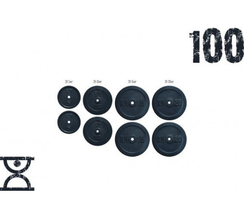 Набор блинов 100кг (2х5, 2х10, 2х15, 2х20) под гриф 25,30 50 мм