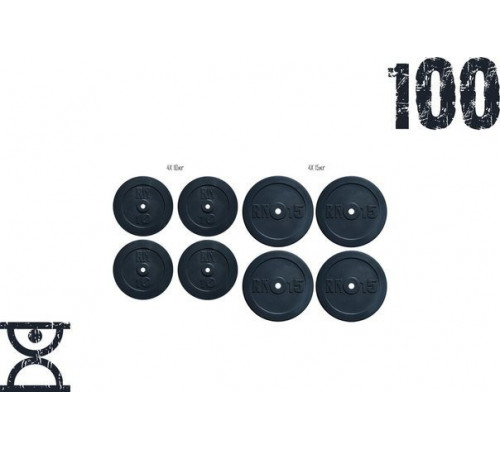 Набор блинов 100кг (4х10 и 4х15) на гриф 25.30.50 мм