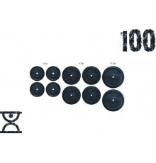 Набір млинців 100кг (4х5, 4х10, 2х20) під гриф 25,30.50 мм
