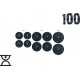 Набор блинов 100кг (4х5, 4х10, 2х20) под гриф 25,30.50 мм