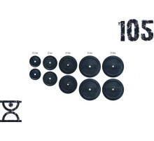 Набор блинов 105 кг (2х2.5, 2х5, 2х10, 2х15, 2х20) под гриф 25,30,50 мм