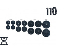 Набор блинов 110 кг (4х2.5, 4х5, 4х10, 2х20) на гриф 25.30,50 мм