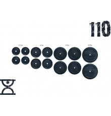 Набір млинців 110 кг (4х2.5, 4х5, 4х10, 2х20) на гриф 25.30,50 мм