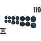 Набор блинов 110 кг (4х2.5, 4х5, 4х10, 2х20) на гриф 25.30,50 мм