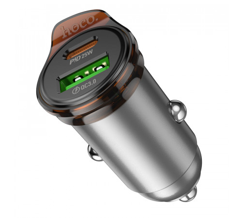 Автомобільний зарядний пристрій Hoco NZ16A Rigorous PD25W+QC3.0 (43W)