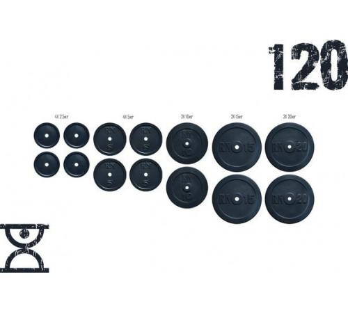 Набор блинов 120 кг (4х2.5, 4х5, 2х10, 2х15, 2х20) на гриф 25,30,50 мм