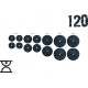Набор блинов 120 кг (4х2.5, 4х5, 2х10, 2х15, 2х20) на гриф 25,30,50 мм