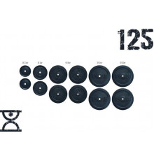 Набір млинців 125 кг (2х2.5, 2х5, 4х10, 2х15, 2х20)