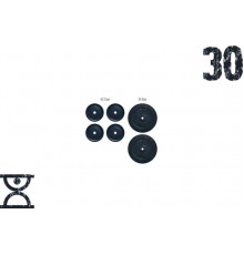 Набір млинців 30кг (4х2.5 та 2х10) на гриф 25,30,50 мм