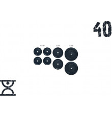 Набір млинців 40 кг (4x2.5, 2x5, 2x10) на гриф 25,30,50 мм