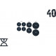 Набор блинов 40 кг (4x2.5, 2x5, 2x10) на гриф 25,30,50 мм