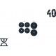 Набор блинов 40 кг (4x5 и 2x10) на гриф 25,30,50 мм