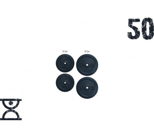 Набор блинов 50 кг (2x10 и 2x15) на гриф 25,30.50 мм