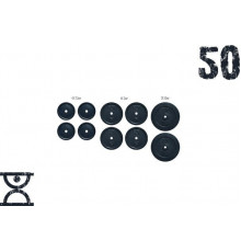 Набір млинців 50 кг (4x2.5, 4x5, 2x10) на гриф 25,30.50 мм