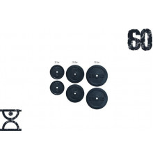 Набір млинців 60 кг (2x5, 2x10, 2x15) на гриф 25.30.50 мм