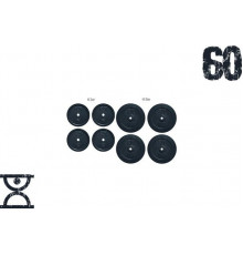 Набір млинців 60 кг (4x5 та 4x10) на гриф 25,30,50 мм