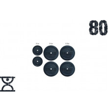 Набір млинців 80 кг (2x5, 2x15, 2x20) на гриф 25,30,50 мм