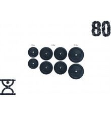 Набір млинців 80 кг (2x5, 4x10, 2x15) на гриф 25,30,50 мм