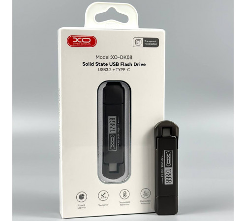 USB флеш XO DK08 128Gb USB3.2+Type-C Швидкісна