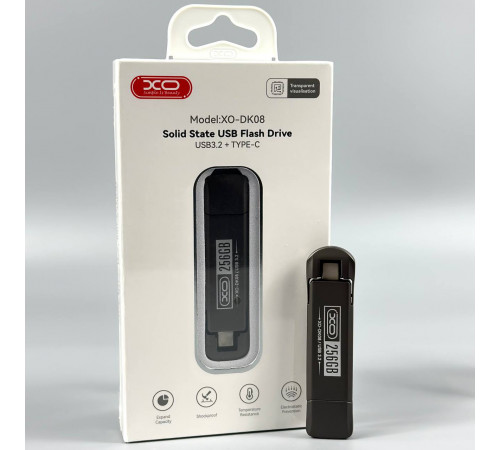 USB флеш XO DK08 256Gb USB3.2+Type-C Швидкісна