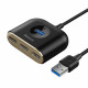 USB-хаб Baseus Square round 4 in 1 USB HUB Adapter(USB3.0 TO USB3.0*1+USB2.0*3) 1m Black (CAHUB-AY01)