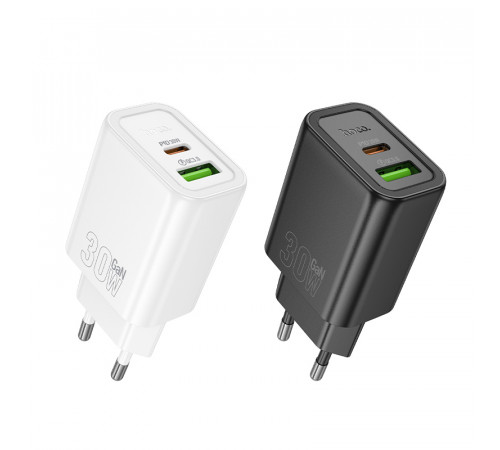 Мережевий зарядний пристрій Hoco N63 Gentle GaN PD30W+QC3.0