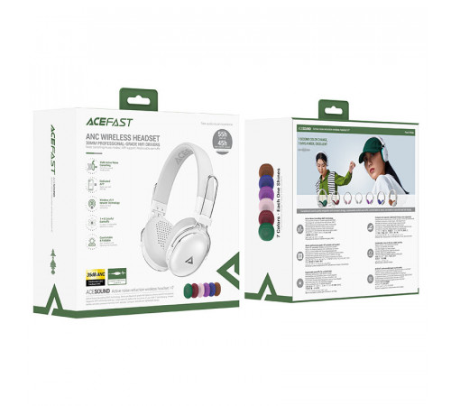 Навушники AceFast H7 Bluetooth active noise reduction (з набором амбушур 6 пар різних кольорів)