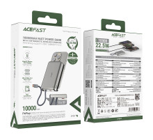 УМБ Power Bank AceFast M18 10000mAh PD20W (22.5W) з бездротовою зарядкою (with cable Type-C)