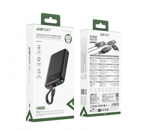 УМБ Power Bank AceFast M13 10000mAh Sparkling series PD22.5W (with cable Type-C)