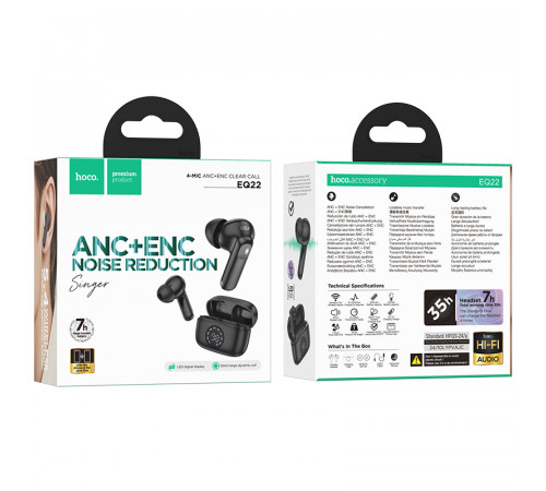 Бездротові навушники Hoco EQ22 Singer ANC+ENC BLACK