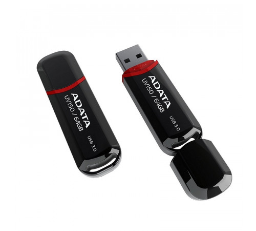 Флеш-накопичувач ADATA USB 3.2 AUV 150 64Gb Black (AUV150-64G-RBK)
