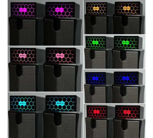 Колонка комп'ютерна Jedel S562 з RGB підсвічуванням (USB+3.5mm) (20,5*10,0*7,0 см)