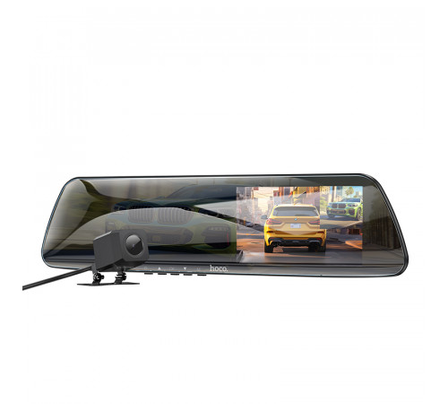 Відеореєстратор HOCO DV4 4.5-inch rearview mirror driving recorder(dual-channel) Black (6942007616782)