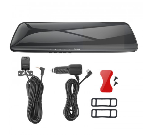 Відеореєстратор HOCO DV4 4.5-inch rearview mirror driving recorder(dual-channel) Black (6942007616782)