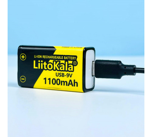 Акумулятор LiitoKala Крона USB-9V, 1100mAh