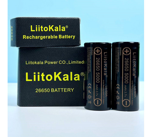 Акумулятор високоструменевий LiitoKala 26650 Lii-50A 5000mAh