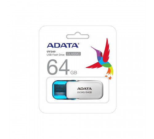 Флеш-накопичувач ADATA USB 2.0 AUV 240 64Gb White (AUV240-64G-RWH)
