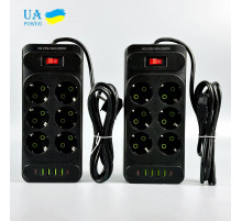 Мережевий подовжувач UA Power F33U 4USB+2Type-C 3.1A 6 розеток 2m
