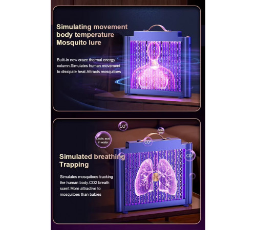 Лампа-пастка від комах ML-S1 1200mAh (з вбуд. акум.) (31,3*26,0 см)