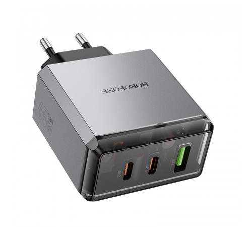 Мережевий зарядний пристрій Borofone BN22 Lena GaN PD65W+22.5W